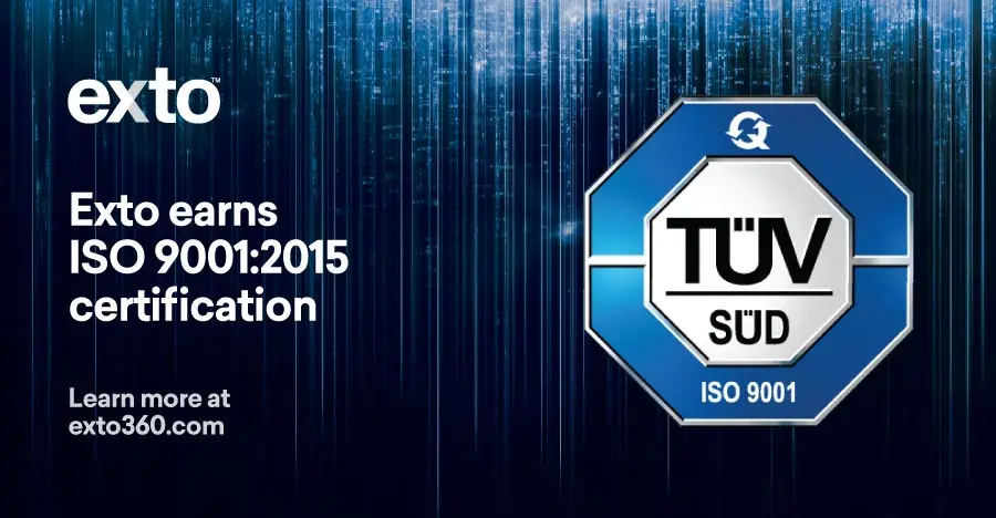 Exto is ISO 9001 certified